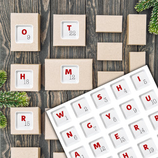 Kersttoetsenbord Toetsen Alfabetten Adventkalender Sticker