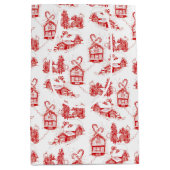 kersttoilet | Rode Medium Gift Bag Medium Cadeauzakje (Voorkant)