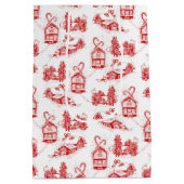 kersttoilet | Rode Medium Gift Bag Medium Cadeauzakje (Achterkant)