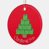 kersttoiletpapier - Covid 2020 Keramisch Ornament (Links)