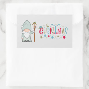 Kersttomkoepel Rechthoekige Sticker
