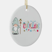 Kersttomte Gnome Keramisch Ornament (Rechts)