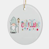 Kersttomte Gnome Keramisch Ornament (Links)