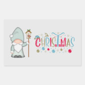 Kersttomte Gnome Rechthoekige Sticker (Voorkant)
