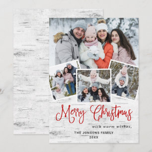 kersttong Birch Bark 4 PHOTO Greep Feestdagenkaart