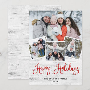 kersttong Birch Bark 4 PHOTO Greep Feestdagenkaart