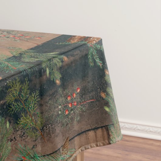 kersttong met naaldbomen tafelkleed (Voorbeeld)