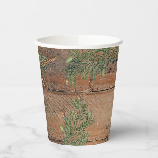 kersttong naaldbomen Pijnhout Papieren Bekers (Links)