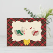 kerstTortelduifjes Feestdagenkaart (Staand voorkant)