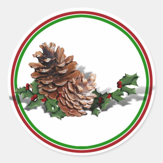 kersttouwen ronde sticker (Voorkant)