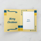 kersttouwen voor grootouders blauw en goud feestdagen kaart (Binnen)