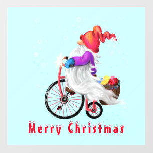 kersttouwkoepel met bijten en cadeautjes raamsticker