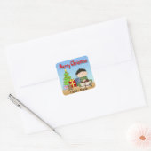 kersttouwtjes voor peuters vierkante sticker (Envelop)