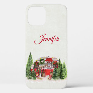 Kersttrailer Camper Outdoorsy Thema iPhone 12 Hoesje
