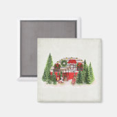 Kersttrailer Camper Outdoorsy Thema Magneet (Voorkant / Achterkant)