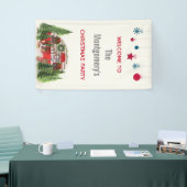 Kersttrailer Camper Rustic Scene Spandoek (Beurs)