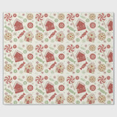 Kersttraktaties Doodle Pattern Holiday Gift Cadeaupapier (Vlak)