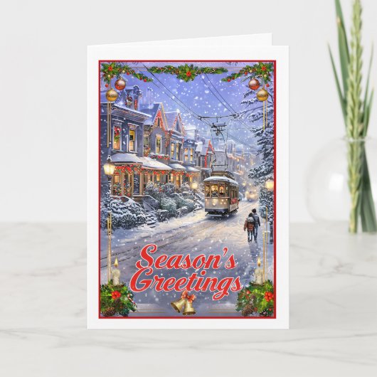 kersttram kaart (Voorkant)