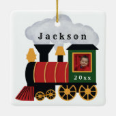 kersttrein - Aangepaste foto Keramisch Ornament (Achterkant)