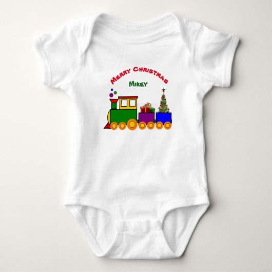 Kersttrein Baby Romber Romper (Voorkant)