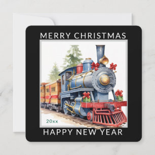 Kersttrein bewerkbaar voor de feestdagen feestdagenkaart