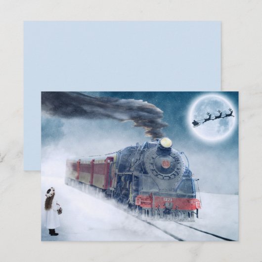 Kersttrein briefkaart (Voorkant / Achterkant)