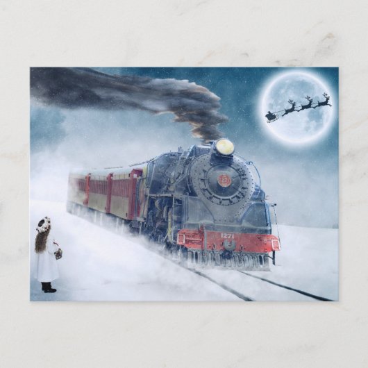 Kersttrein briefkaart (Voorkant)