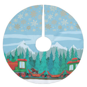 Kersttrein en kleine hond kerstboom rok