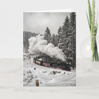 Kersttrein Feestdagen Kaart