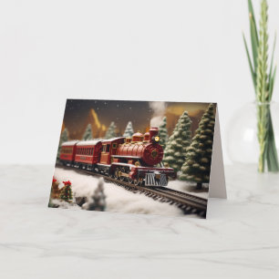 Kersttrein Feestdagen Kaart