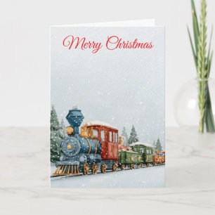 Kersttrein Feestdagen Kaart