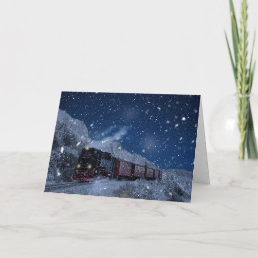 Kersttrein Feestdagen Kaart (Voorkant)