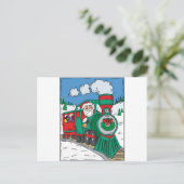 Kersttrein Feestdagenkaart (Staand voorkant)