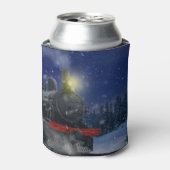 Kersttrein in de sneeuw blikjeskoeler (Blikje Voorkant)