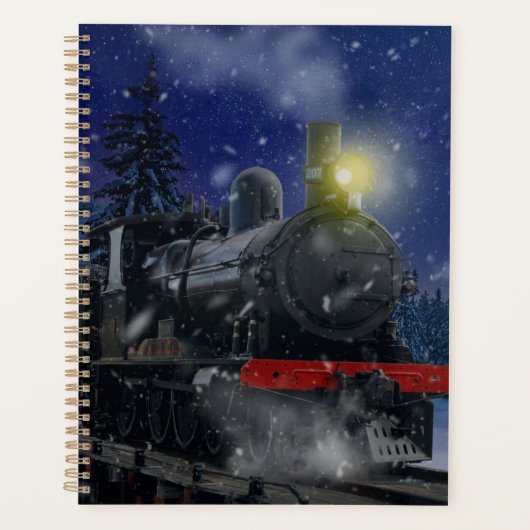 Kersttrein in de sneeuw planner (Voorkant)