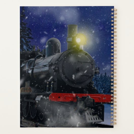Kersttrein in de sneeuw planner (Achterkant)