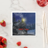 Kersttrein in de sneeuw servet (Insitu)