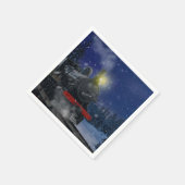 Kersttrein in de sneeuw servet (Hoek)