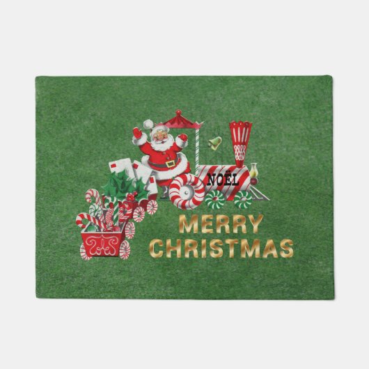 Kersttrein met Santa Letters Candy Canes Deurmat (Voorkant)