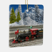 kersttrein met wintersneeuw keramisch ornament (Rechts)