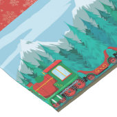 Kersttrein op rood lange tafelloper (Hoek)