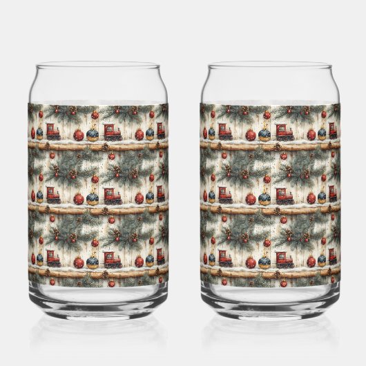 Kersttrein Ornamenten Pine Branches Blikvorm Glas (Voorkant)