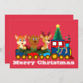 Kersttrein Plat Kerstkaart (Voorkant / Achterkant)