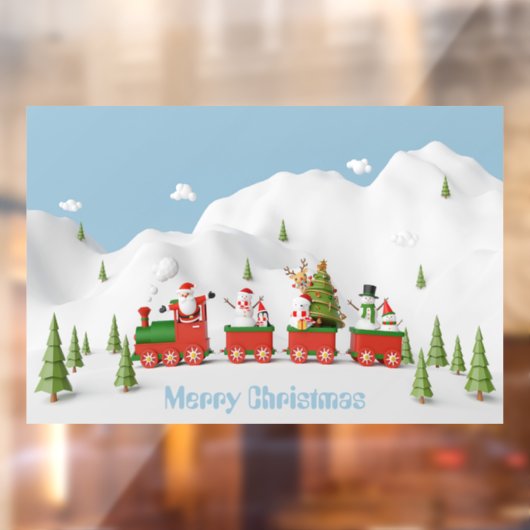 Kersttrein Raamsticker (Vel 2)