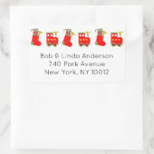 Kersttrein Rechthoekige Sticker (Tas)