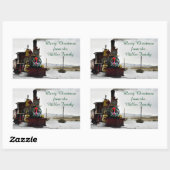 Kersttrein Rechthoekige Stickers, Glanzend Sticker (Vel)