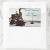 Kersttrein Rechthoekige Stickers, Glanzend Sticker (Tas)