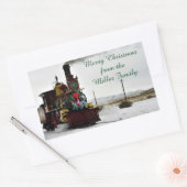 Kersttrein Rechthoekige Stickers, Glanzend Sticker (Envelop)