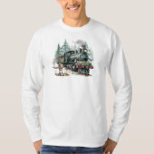 Kersttrein T-shirt met lange mouwen (Voorkant)