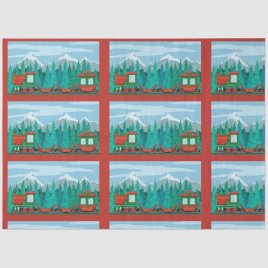 Kersttrein Tissuepapier (Voorkant)